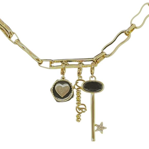 Open Edit Gold-Tone Charm Necklace Queen Bee, Heart & Star | NWT | MSRP $35 - Picture 2 of 8